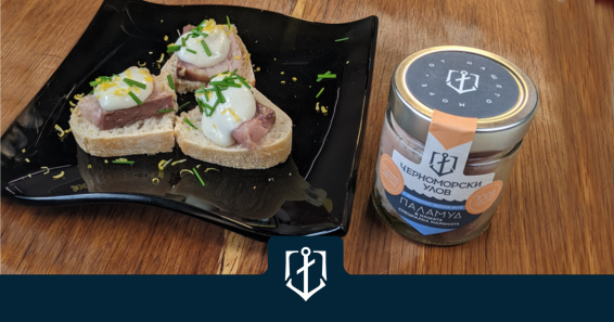 Канапе от паламуд с мус от карфиол